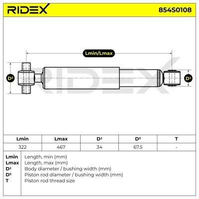 Shock Absorber RIDEX 854S0108 854S0108 - photo 8