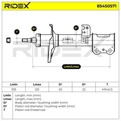 Shock Absorber RIDEX 854S0571 854S0571 - photo 8