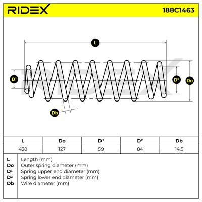 Suspension Spring RIDEX 188C1463 188C1463 - photo 4