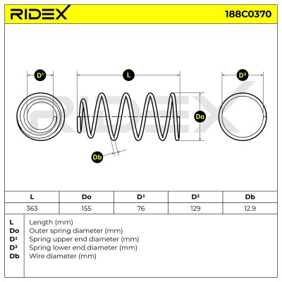 Suspension Spring RIDEX 188C0370 188C0370 - photo 5