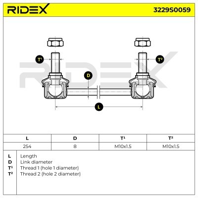 Stabilizer Link RIDEX 3229S0059 3229S0059 - photo 6