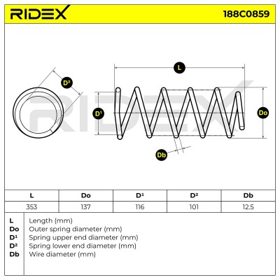 Suspension Spring RIDEX 188C0859 188C0859 - photo 4