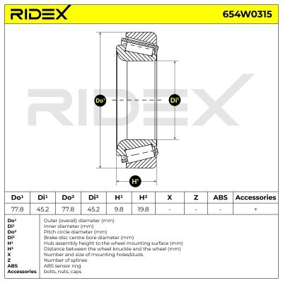 Wheel Bearing Kit RIDEX 654W0315 654W0315 - photo 3