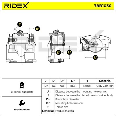 Brake Caliper RIDEX 78B1030 78B1030 - photo 5