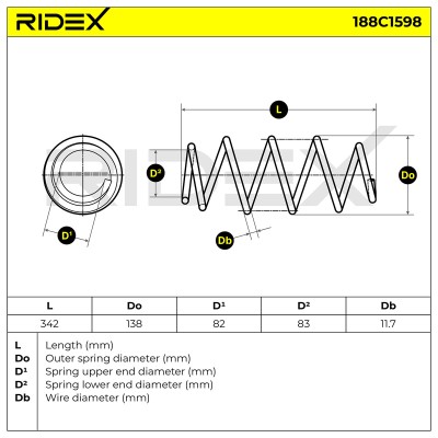 Suspension Spring RIDEX 188C1598 188C1598 - photo 4
