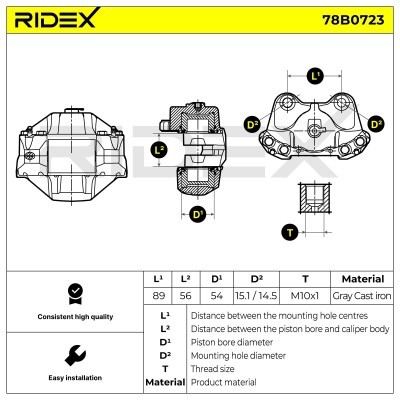 Brake Caliper RIDEX 78B0723 78B0723 - photo 4