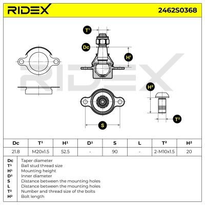 Ball Joint RIDEX 2462S0368 2462S0368 - photo 5