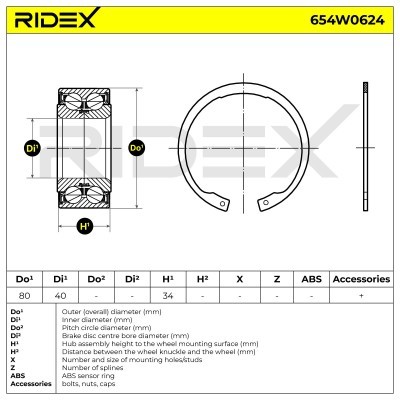 Wheel Bearing RIDEX 654W0624 654W0624 - photo 3