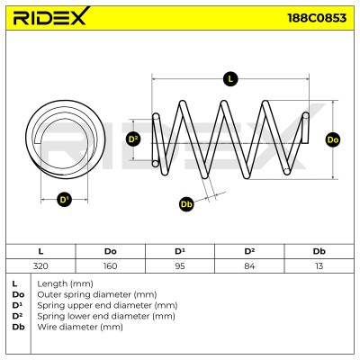 Suspension Spring RIDEX 188C0853 188C0853 - photo 5