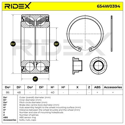 Wheel Bearing RIDEX 654W0394 654W0394 - photo 7
