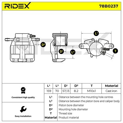 Brake Caliper RIDEX 78B0237 78B0237 - photo 5