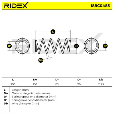 Suspension Spring RIDEX 188C0485 188C0485 - photo 5
