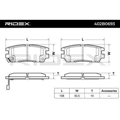 Brake Pads Set RIDEX 402B0693 402B0693 - photo 6