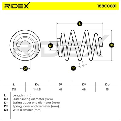 Suspension Spring RIDEX 188C0681 188C0681 - photo 5