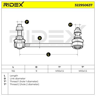 Stabilizer Link RIDEX 3229S0637 3229S0637 - photo 5
