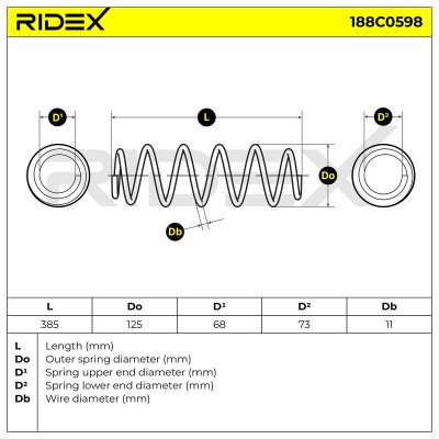 Suspension Spring RIDEX 188C0598 188C0598 - photo 4