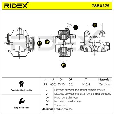 Brake Caliper RIDEX 78B0279 78B0279 - photo 8