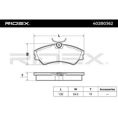 Brake Pads Set RIDEX 402B0362 402B0362 - photo 8