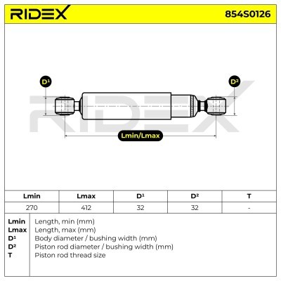 Shock Absorber RIDEX 854S0126 854S0126 - photo 8