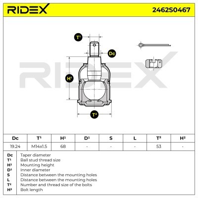 Ball Joint RIDEX 2462S0467 2462S0467 - photo 5