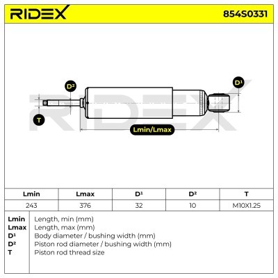 Shock Absorber RIDEX 854S0331 854S0331 - photo 5