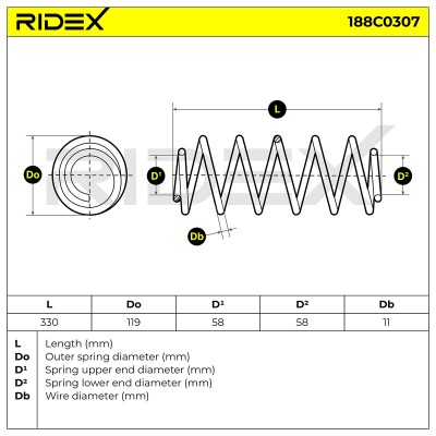 Suspension Spring RIDEX 188C0307 188C0307 - photo 5