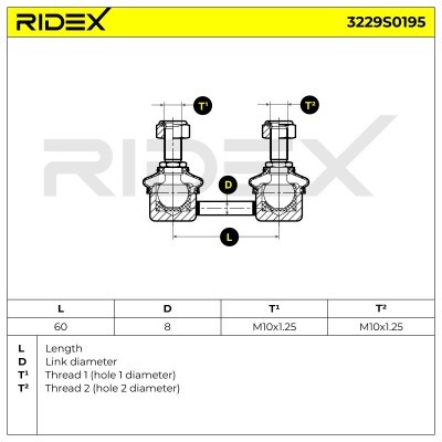 Stabilizer Link RIDEX 3229S0195 3229S0195 - photo 6