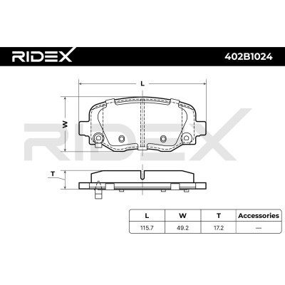 Brake Pads Set RIDEX 402B1024 402B1024 - photo 6