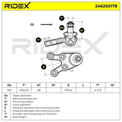 Ball Joint RIDEX 2462S0178 2462S0178 - photo 7