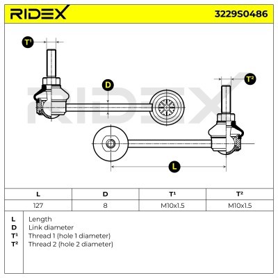Stabilizer Link RIDEX 3229S0486 3229S0486 - photo 5