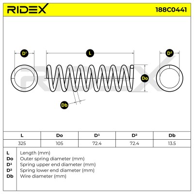Suspension Spring RIDEX 188C0441 188C0441 - photo 5