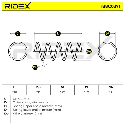 Suspension Spring RIDEX 188C0371 188C0371 - photo 5