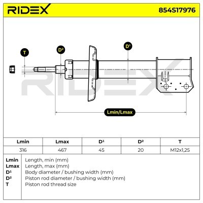 Shock Absorber RIDEX 854S17976 854S17976 - photo 9