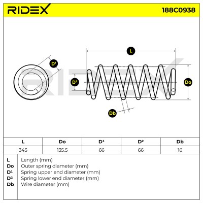 Suspension Spring RIDEX 188C0938 188C0938 - photo 4
