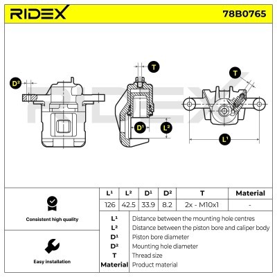 Brake Caliper RIDEX 78B0765 78B0765 - photo 6