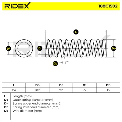 Suspension Spring RIDEX 188C1502 188C1502 - photo 4
