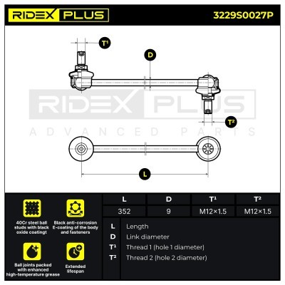Stabilizer Link RIDEX 3229S0027P 3229S0027P - photo 8