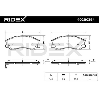 Brake Pads Set RIDEX 402B0394 402B0394 - photo 4