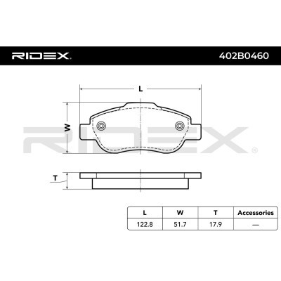 Brake Pads Set RIDEX 402B0460 402B0460 - photo 5