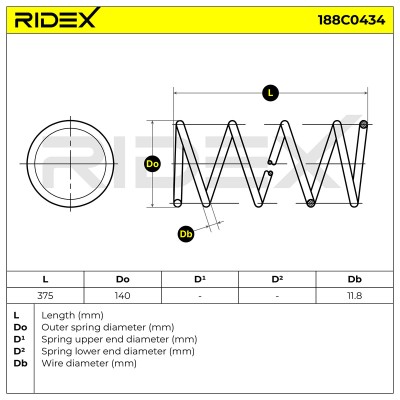 Suspension Spring RIDEX 188C0434 188C0434 - photo 5