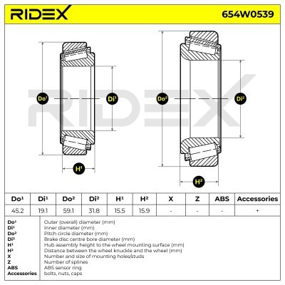 Wheel Bearing RIDEX 654W0539 654W0539 - photo 5
