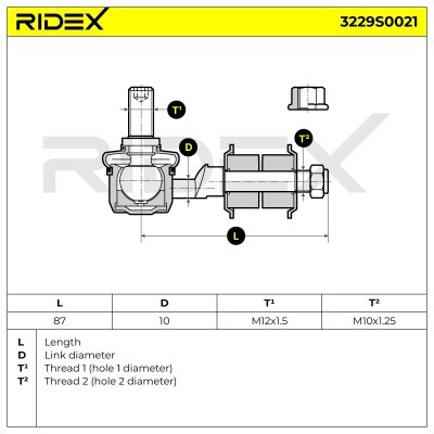 Stabilizer Link RIDEX 3229S0021 3229S0021 - photo 5