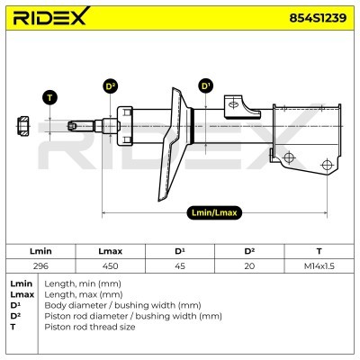 Shock Absorber RIDEX 854S1239 854S1239 - photo 8