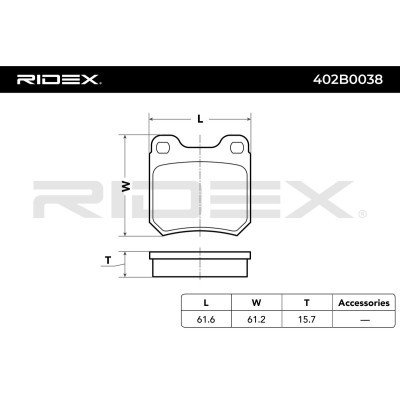Brake Pads Set RIDEX 402B0038 402B0038 - photo 3