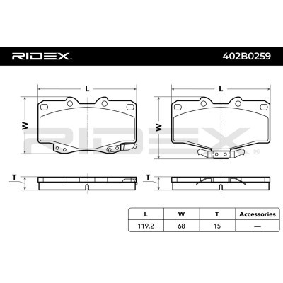 Brake Pads Set RIDEX 402B0259 402B0259 - photo 7