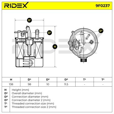Fuel Filter RIDEX 9F0237 9F0237 - photo 5