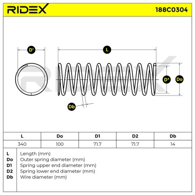 Suspension Spring RIDEX 188C0304 188C0304 - photo 5