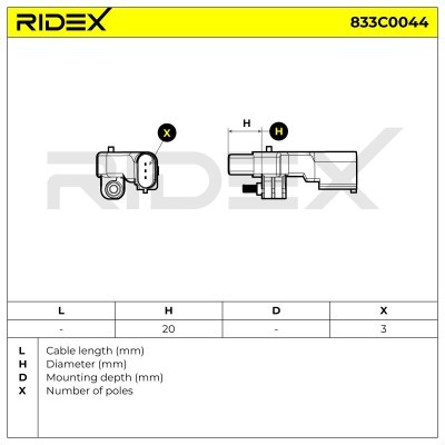 Crankshaft Pulse Sensor RIDEX 833C0044 833C0044 - photo 4