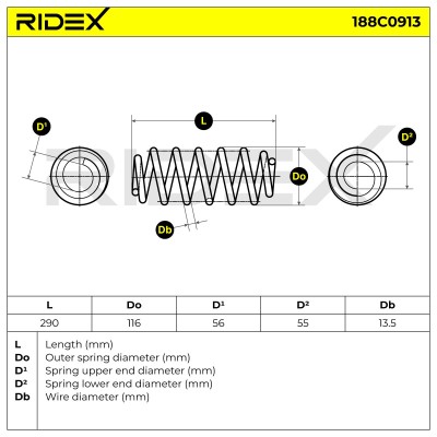 Suspension Spring RIDEX 188C0913 188C0913 - photo 4
