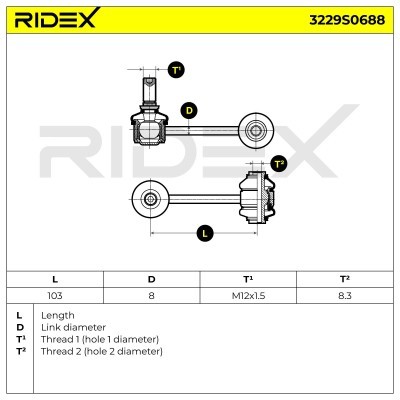 Stabilizer Link RIDEX 3229S0688 3229S0688 - photo 6